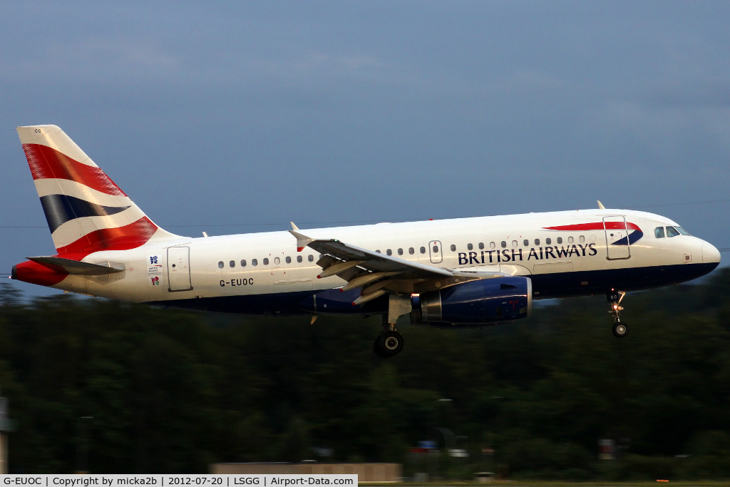 G-EUOC, 2001 Airbus A319-131 C/N 1537, Landing