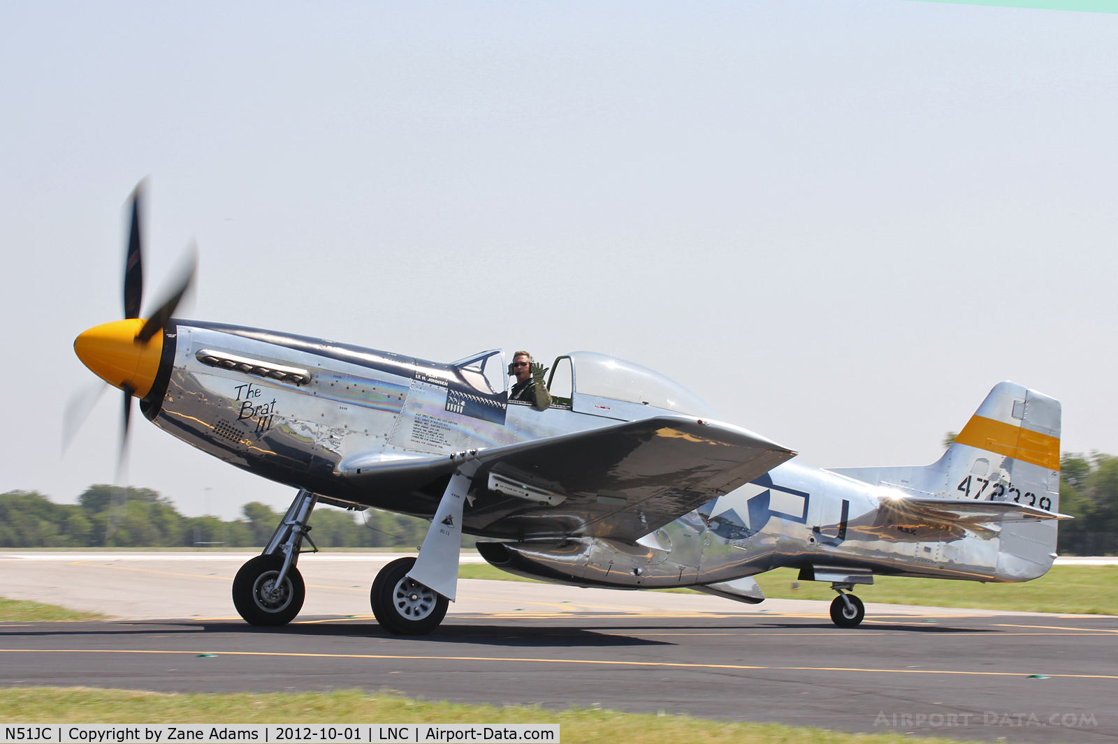 N51JC, 1944 North American P-51D Mustang C/N 122-38798, Chuck Gardner taxis in during Warbirds on Parade 2012 at Lancaster Airport