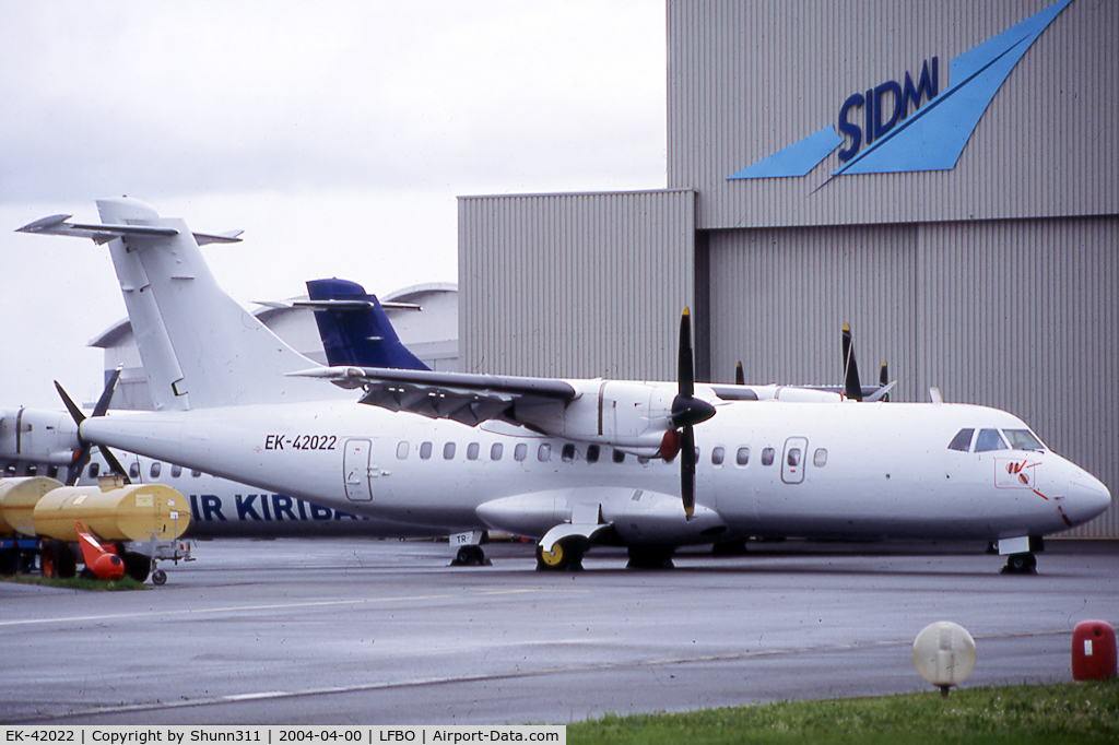 EK-42022, 1986 ATR 42-312 C/N 021, Parked at SIDMI Facility in all white c/s without titles...