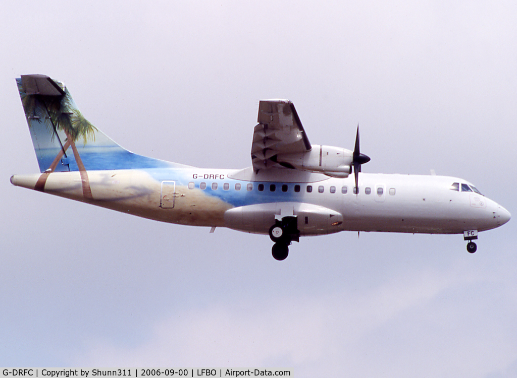 G-DRFC, 1986 ATR 42-300 C/N 007, Landing rwy 14R in special c/s