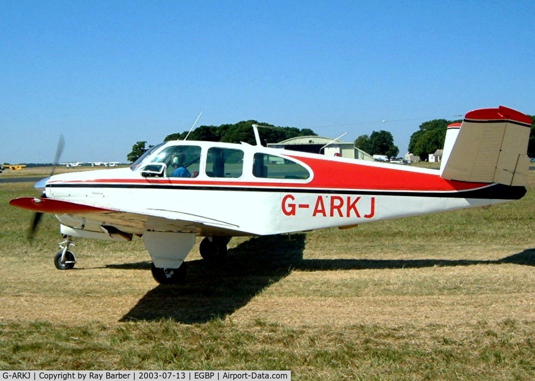 G-ARKJ, 1961 Beech N35 Bonanza C/N D-6736, Beech N35 Bonanza [D-6736] Kemble~G 13/07/2003