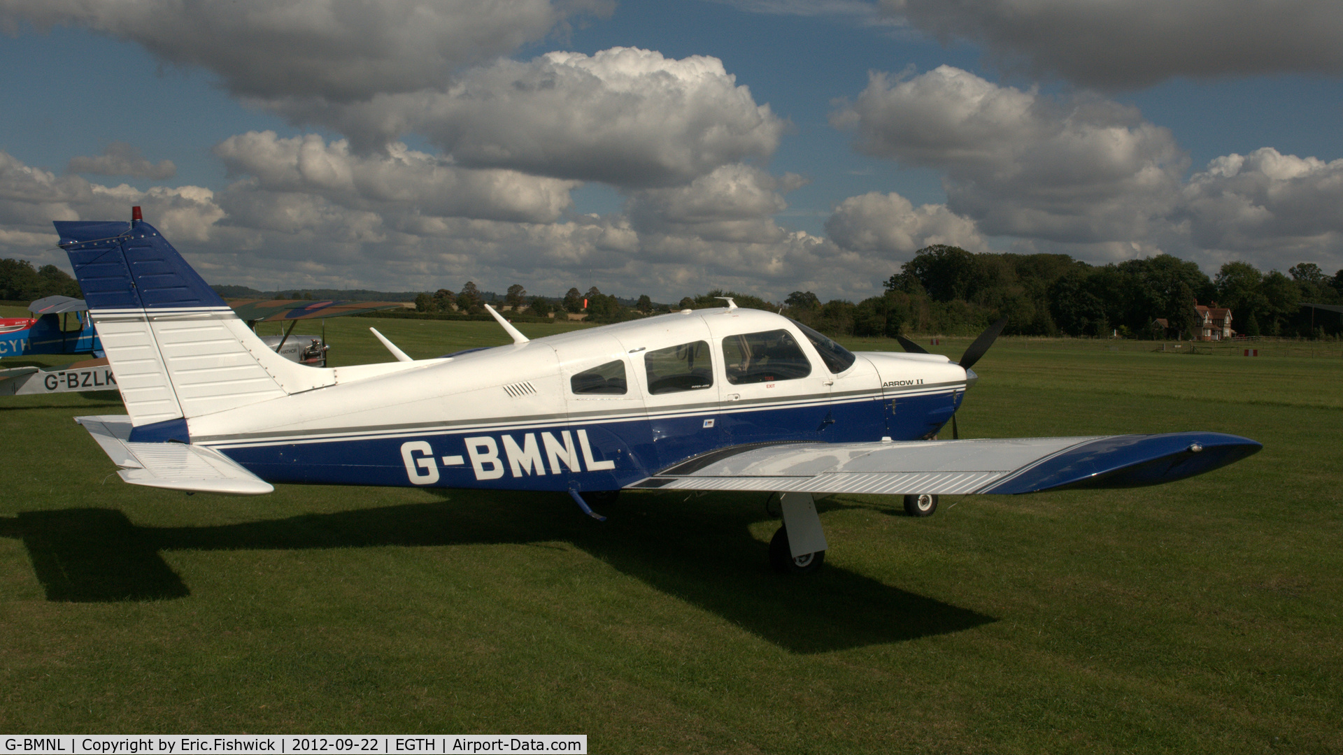 G-BMNL, 1975 Piper PA-28R-200 Cherokee Arrow C/N 28R-7535040, 2. G-BMNL at Shuttleworth Uncovered - Air Show, Sept. 2012.