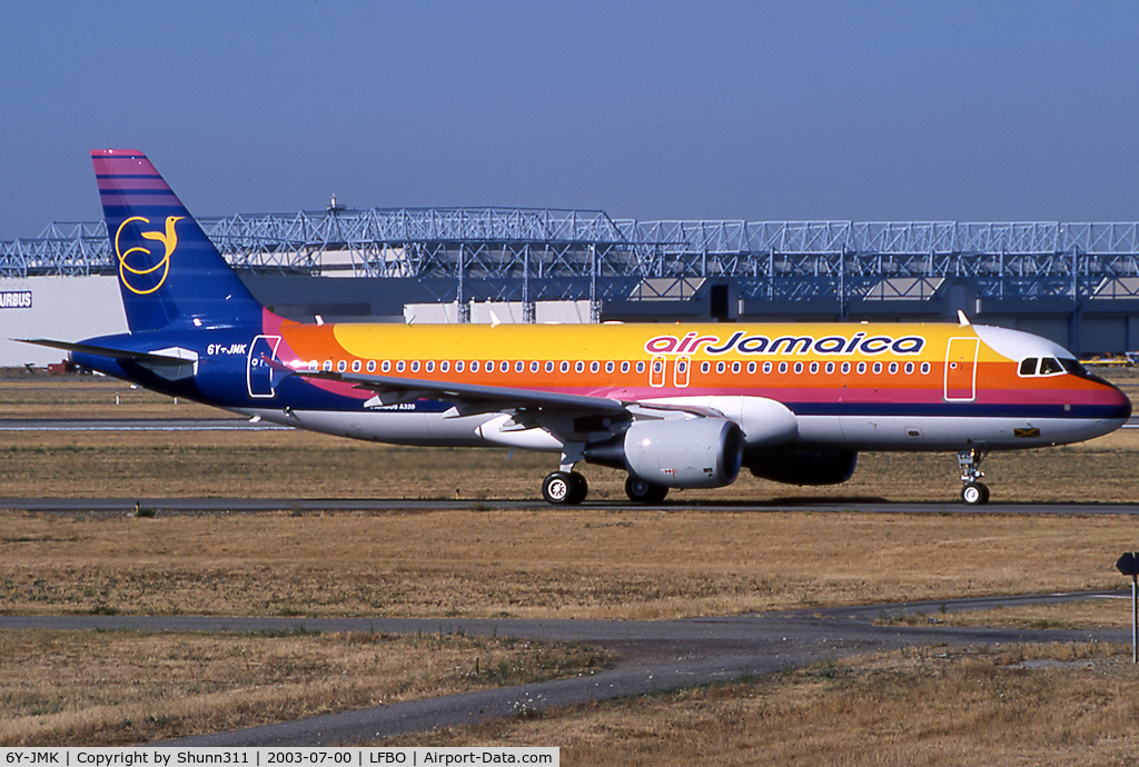 6Y-JMK, 2003 Airbus A320-214 C/N 2048, Delivery day...