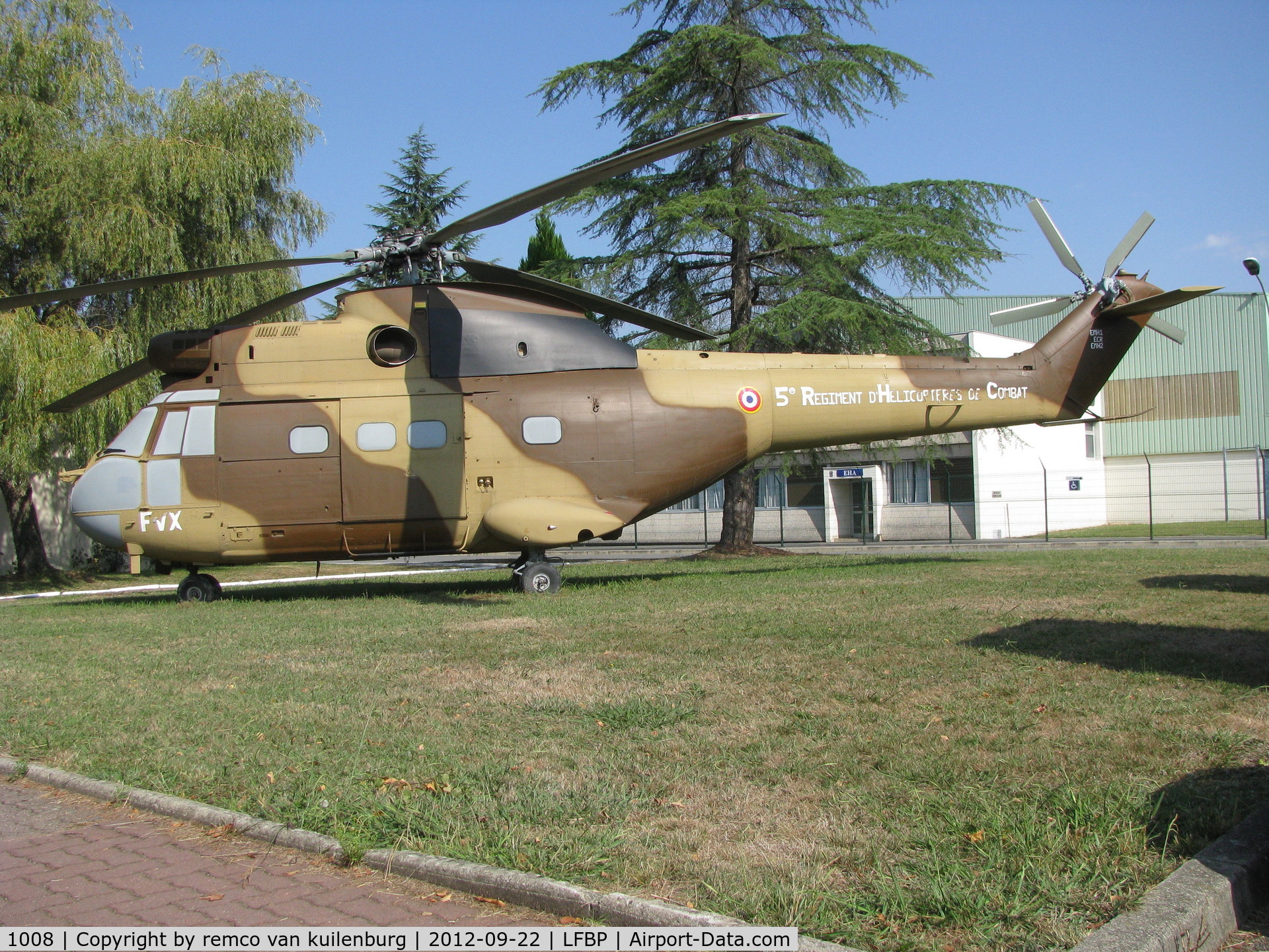 1008, Aérospatiale SA-330B Puma C/N 1008, 5e RHC ouvre ses portes 22+23 Septembre 2012. Preserved on base