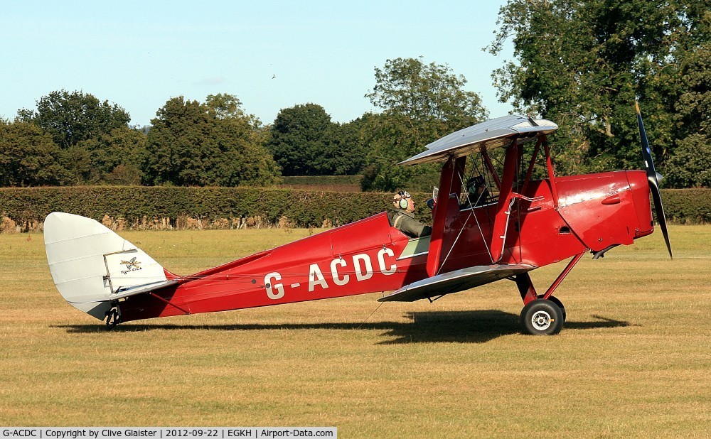 G-ACDC, 1933 De Havilland DH-82A Tiger Moth II C/N 3177, Ex: G-ACDC > BB726 > G-ACDC - Originally owned to, The de Havilland Aircraft Co Ltd in February 1933 and currently owned to, The Tiger Club 1990 Ltd in May 1990.