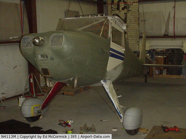 N4113M, 1940 Luscombe 8C Silvaire C/N 1412, Ed's restoration project.