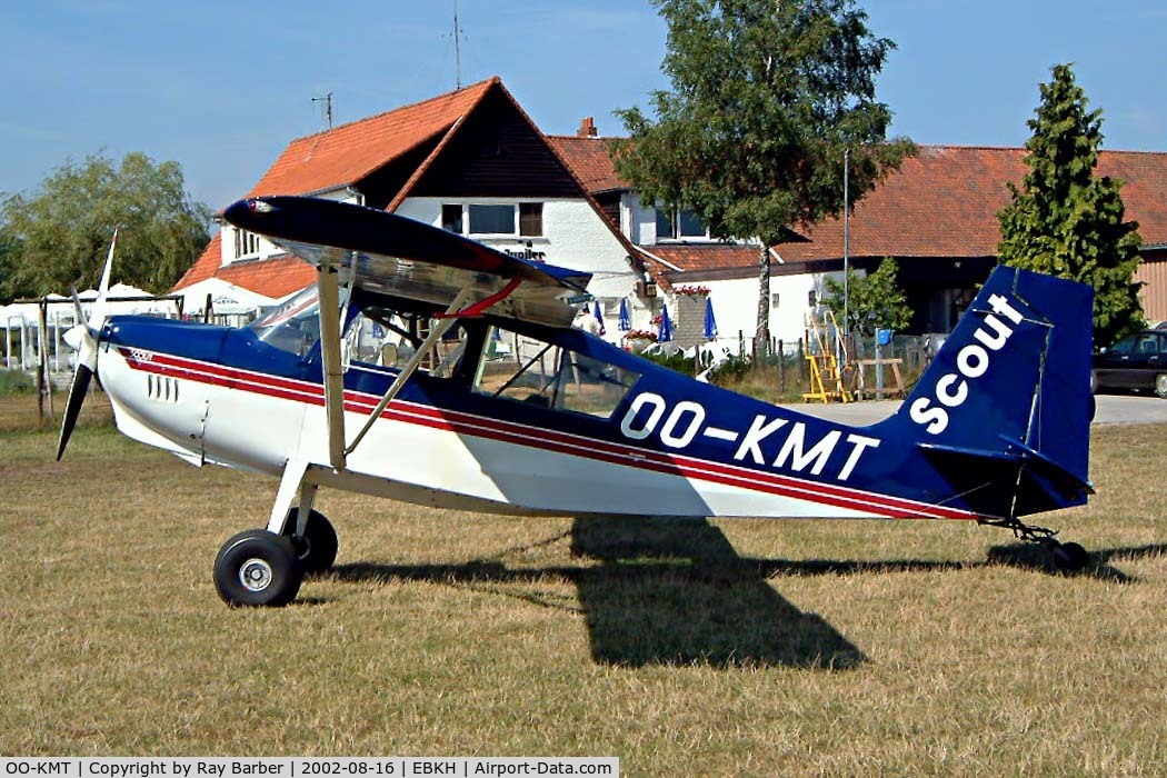OO-KMT, 1997 American Champion 8GCBC Scout Scout C/N 383-97, American Champion 8GCBC Scout [383-97] Balen-Keiheuvel~OO 16/08/2002