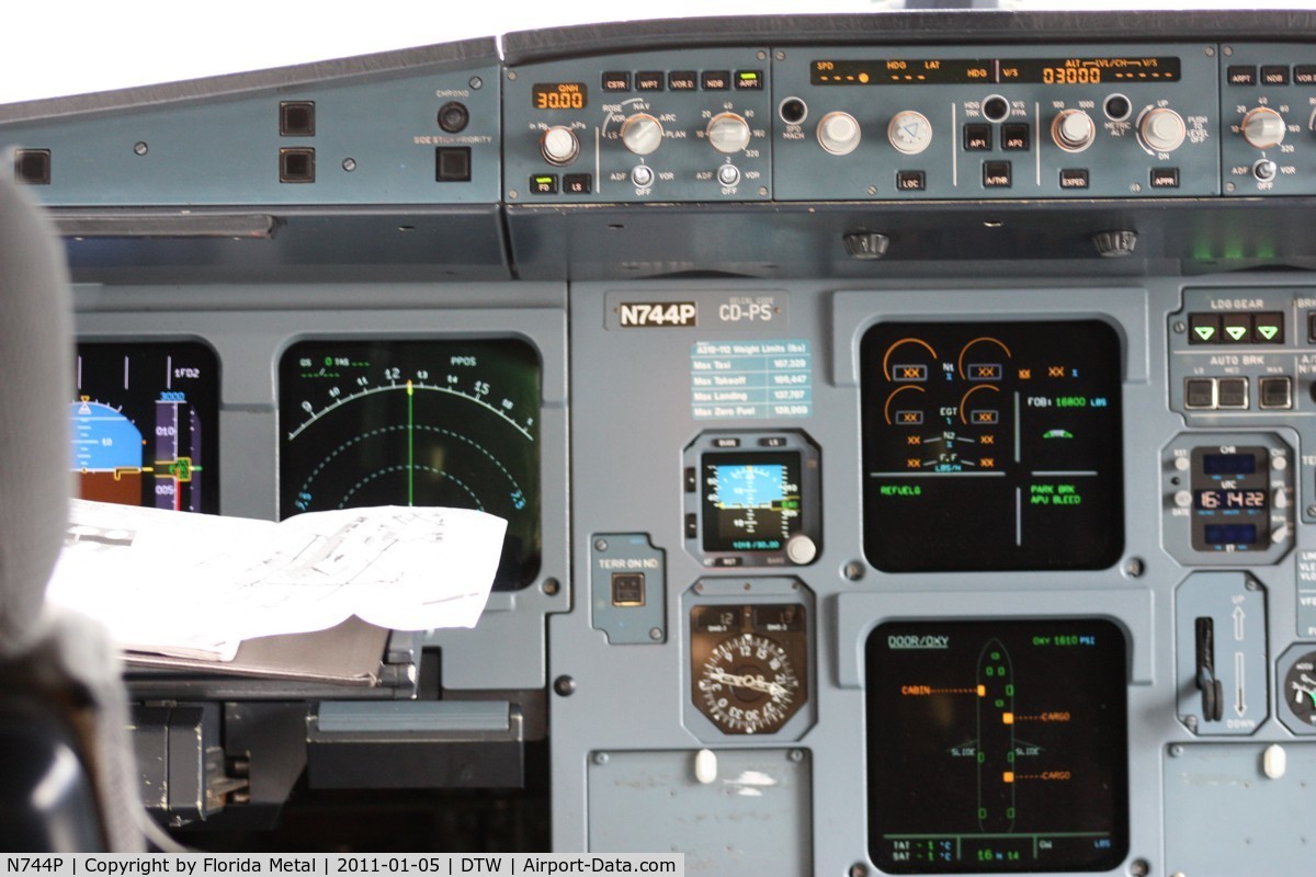 N744P, 2000 Airbus A319-112 C/N 1287, Cockpit of N744P USAirways A319