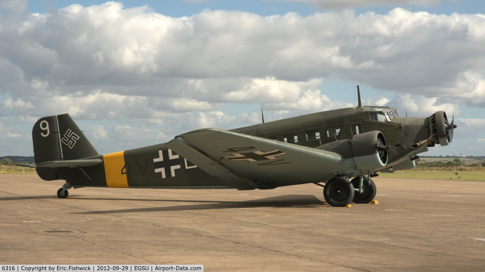 6316, Junkers (AAC) AAC-1 Toucan (Ju-52) C/N 255, 3. 6316 at The Imperial War Museum, Duxford, September, 2012.