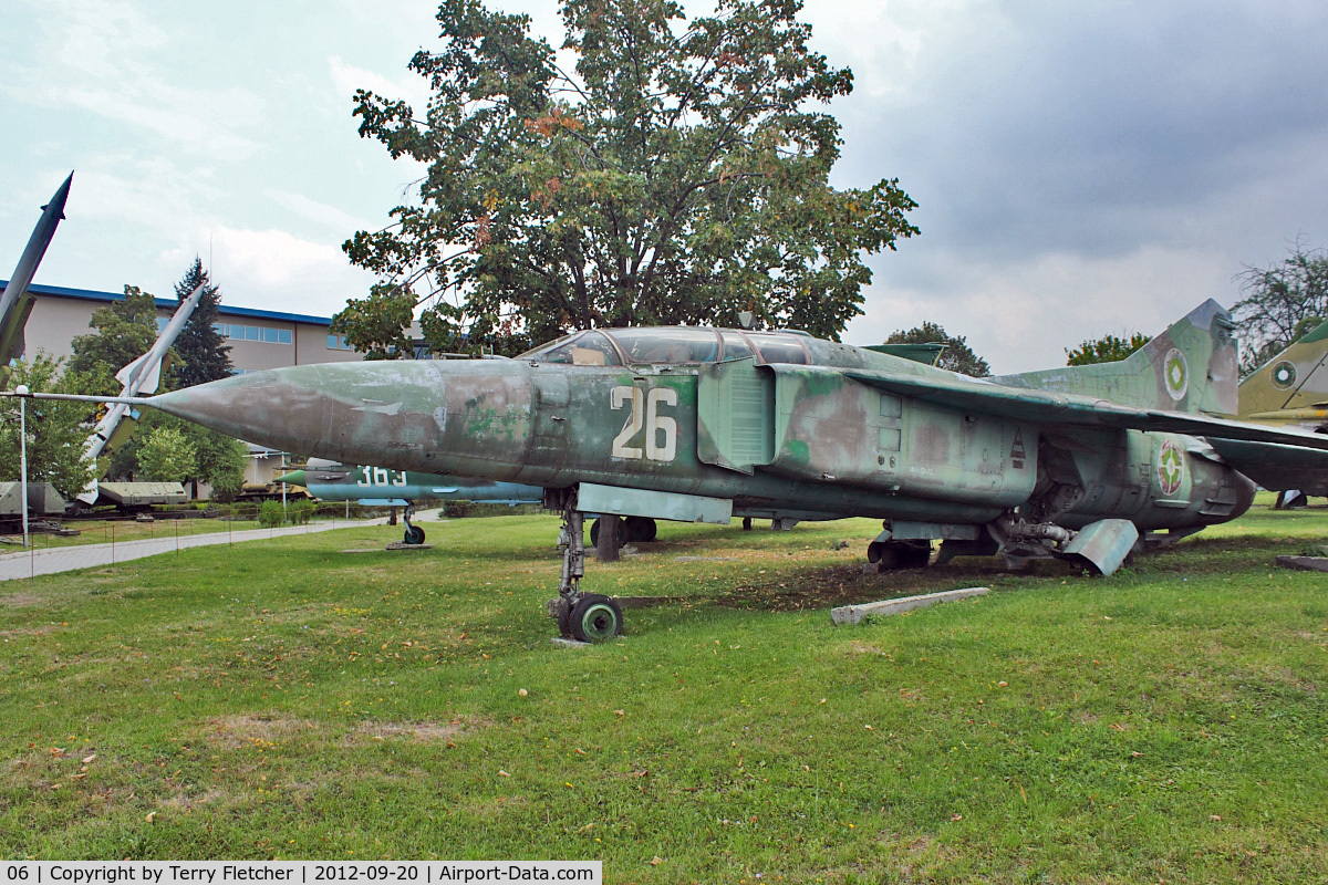 06, Mikoyan-Gurevich MiG-23UB C/N A1037856, Exhibited at Military Museum in Sofia