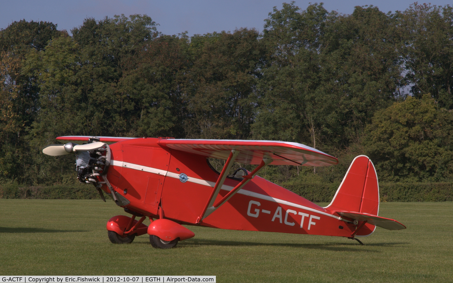 G-ACTF, 1932 Comper CLA-7 Swift C/N S32/9, 1. G-ACTF at Shuttleworth Autumn Air Show, October, 2012