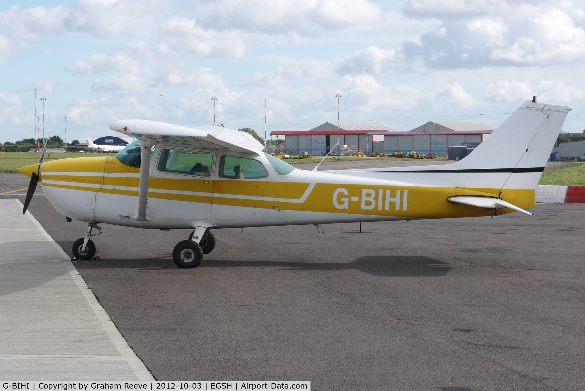 G-BIHI, 1976 Cessna 172M C/N 172-66854, Parked at Norwich.