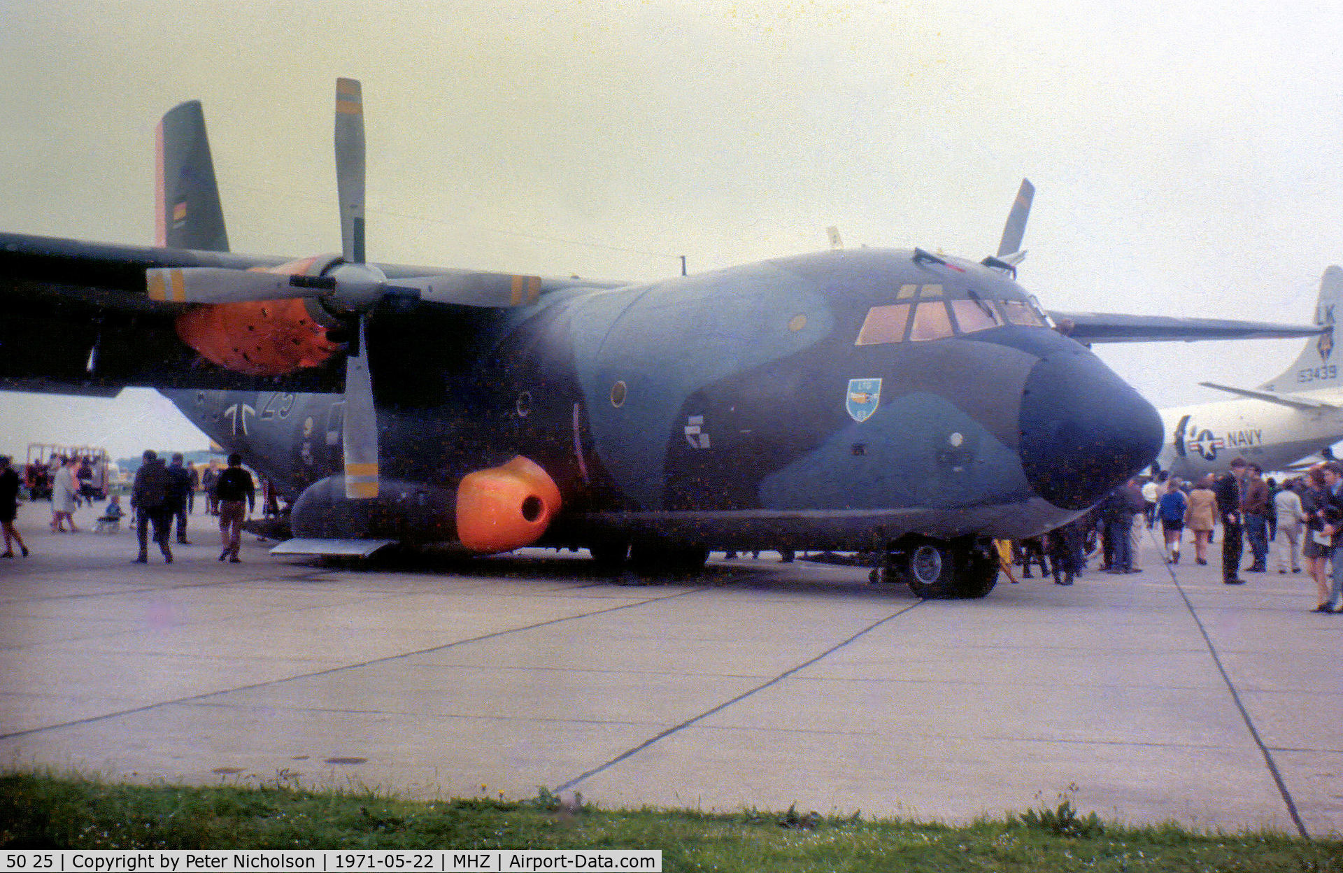 50 25, Transall C-160D C/N D33, C-160D of German Air Force's LTG-63 on dsplay at the 1971 RAF Mildenhall Aior Fete.