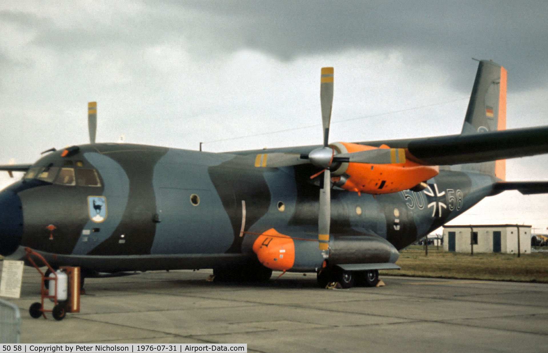 50 58, Transall C-160D C/N D80, C-160D Transall of German Air Force's LTG-61 on display at the 1976 Intnl Air Tattoo at RAF Greenham Common.