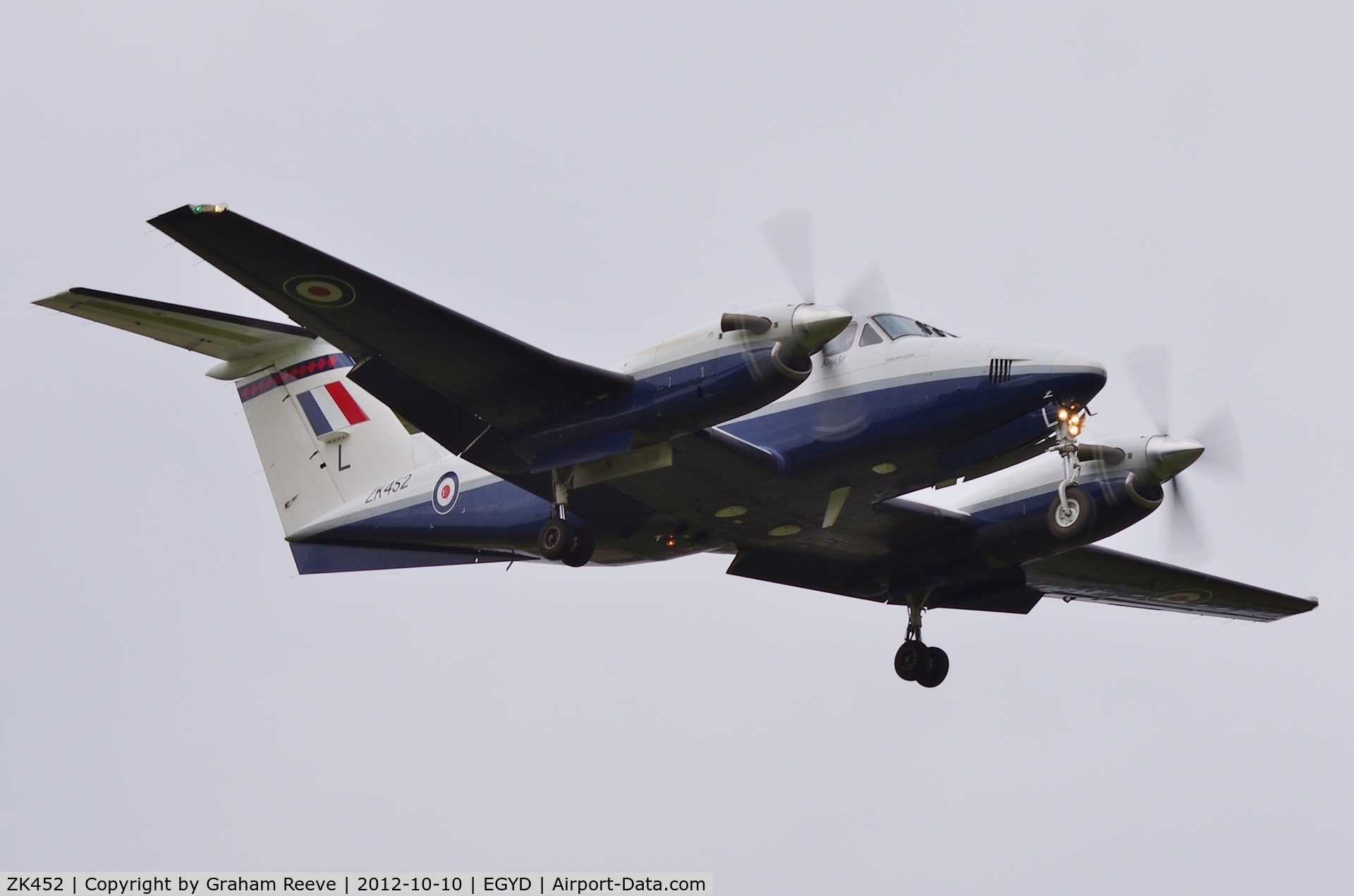 ZK452, 2003 Raytheon B200 King Air C/N BB-1832, About to land.