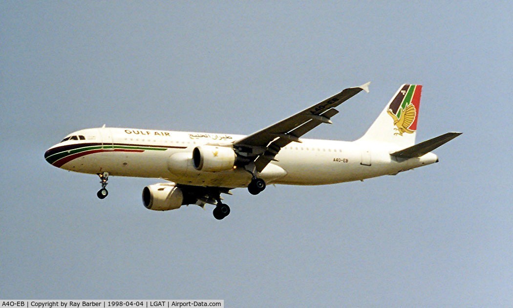 A4O-EB, 1992 Airbus A320-212 C/N 325, Airbus A320-212 [0325] (Gulf Air) Athens~SX 04/04/1998
