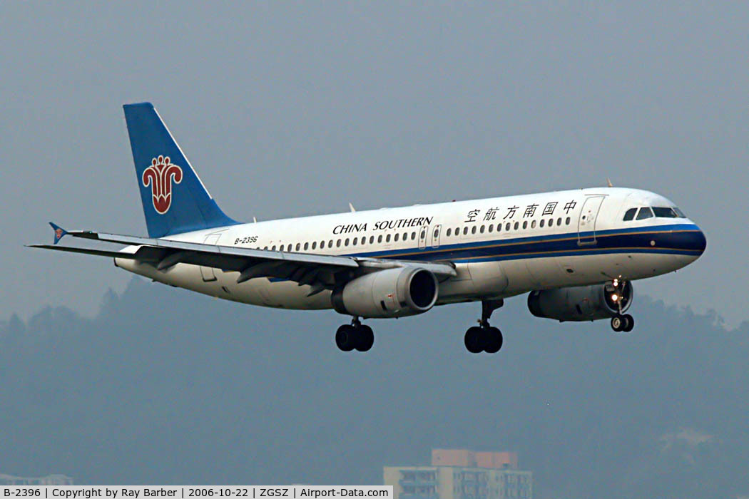 B-2396, Airbus A320-232 C/N 1057, Airbus A320-232 [1057] (China Southern Airlines) Shenzhen-Baoan~B 22/10/2006