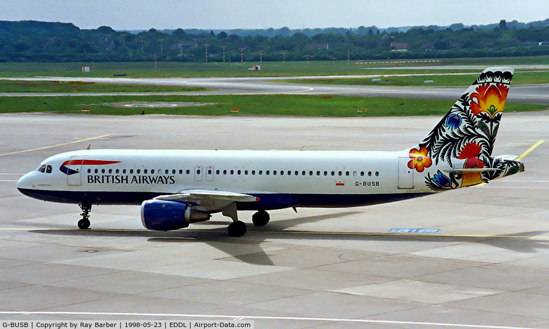 G-BUSB, 1987 Airbus A320-111 C/N 006, Airbus A320-111 [0006] (British Airways) Dusseldorf~D 23/05/1998