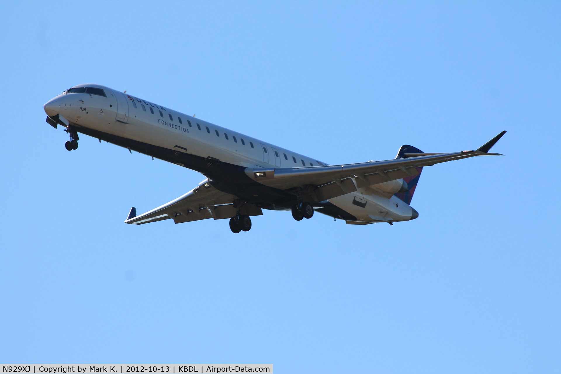 N929XJ, 2008 Bombardier CRJ-900ER (CL-600-2D24) C/N 15191, Pinnacle flight 3547 from Detroit Metro Wayne on final for runway 6.