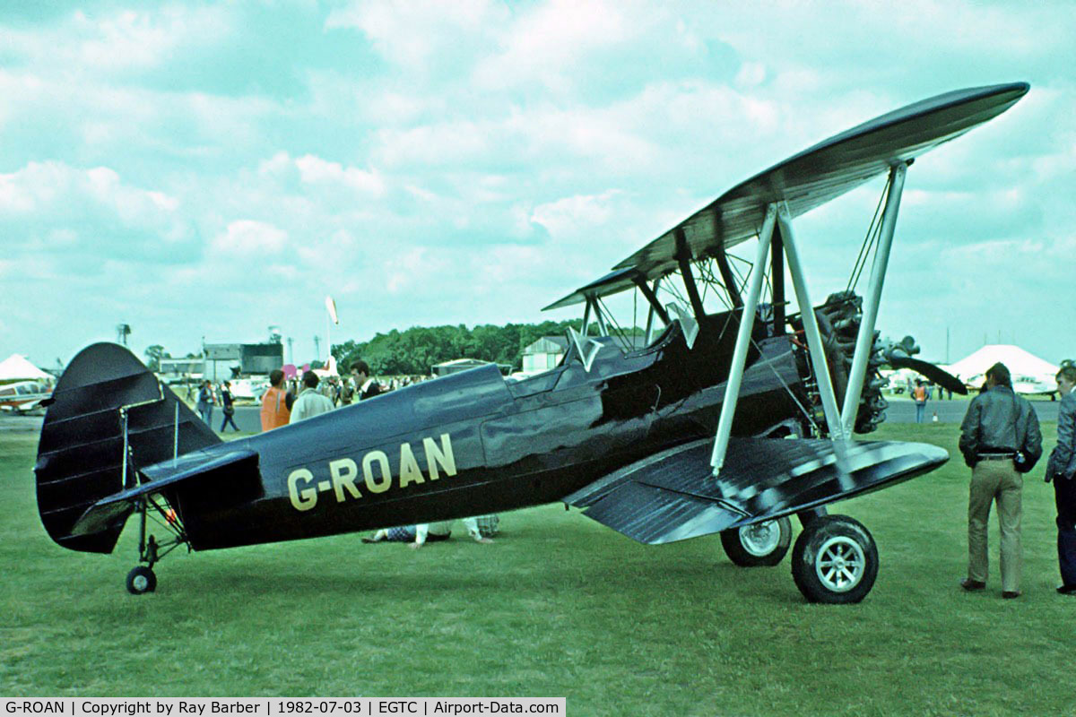 G-ROAN, 1943 Boeing E75 C/N 75-7394, Boeing Stearman B-75N1 Kaydet [75-7394] Cranfield~G 03/07/1982