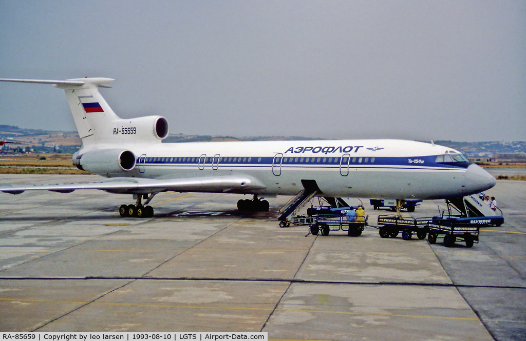 RA-85659, 1989 Tupolev Tu-154M C/N 89A809, Thessaloniki 10.8.93