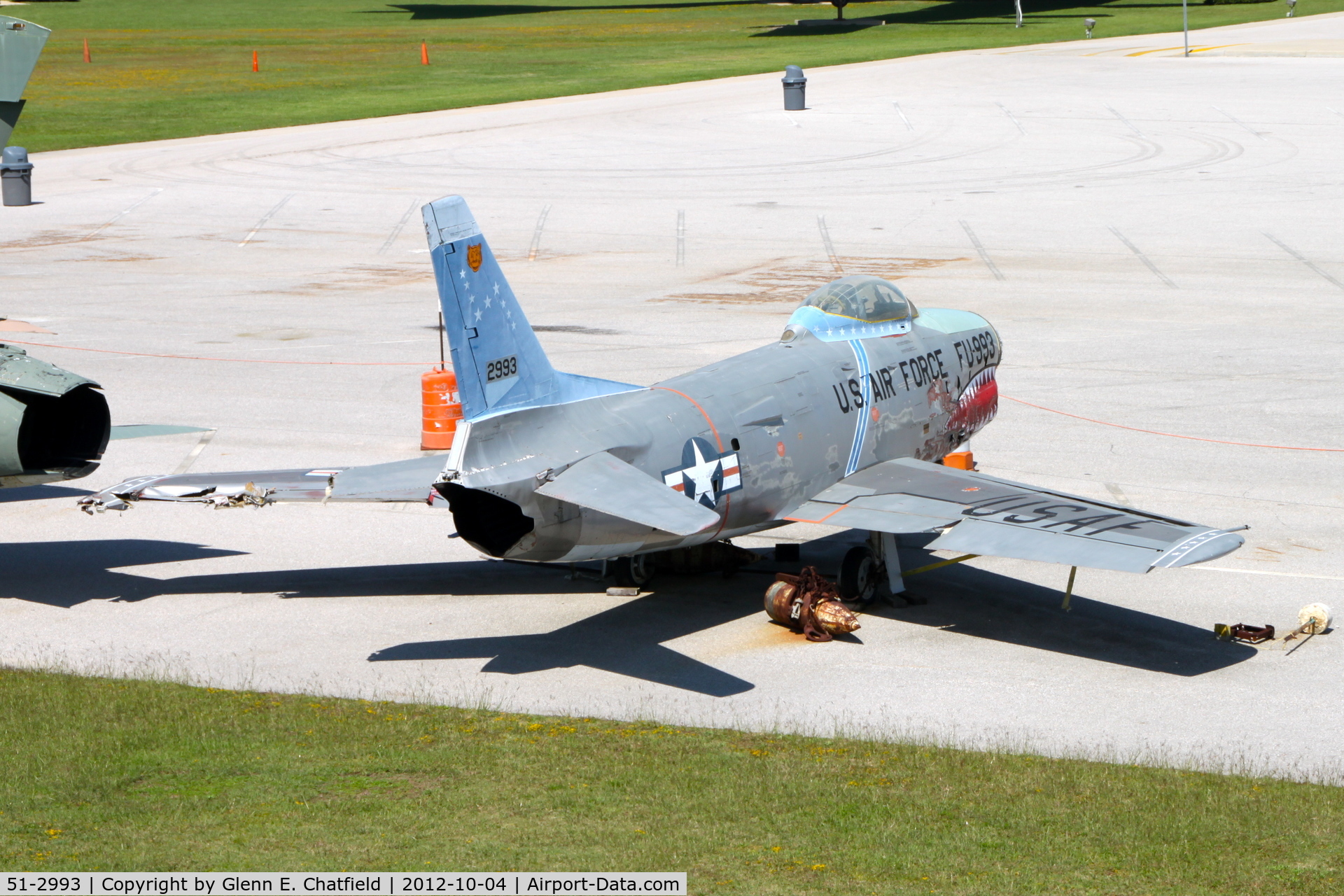 51-2993, North American F-86L Sabre C/N 177-50, Battleship Alabama Museum - Hurricane Katrina Damage
