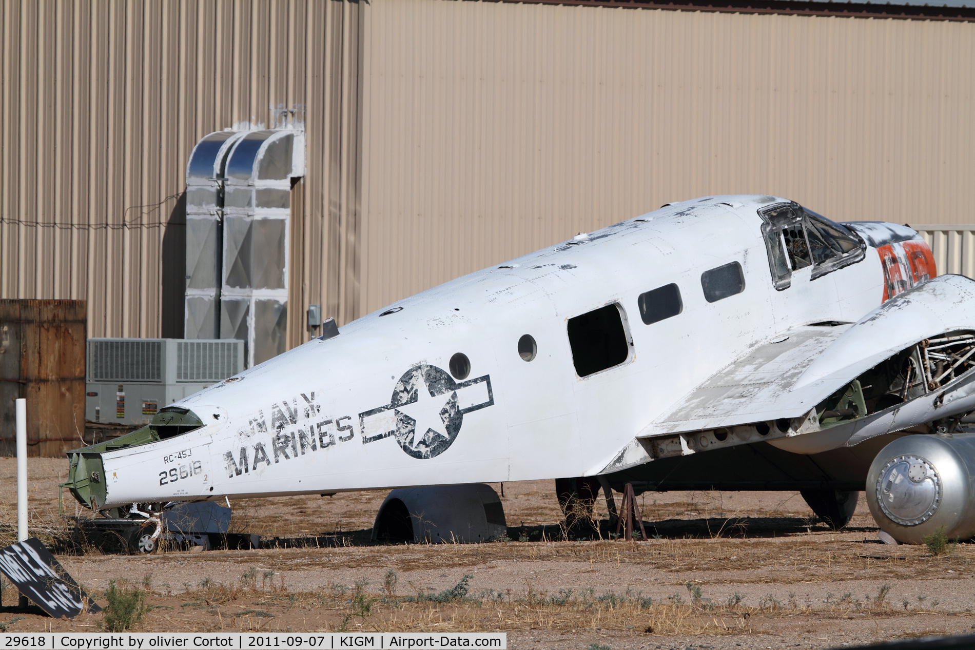 29618, Beech RC-45J Expeditor C/N 7677, this RC-45J can be seen at Kingman, AZ