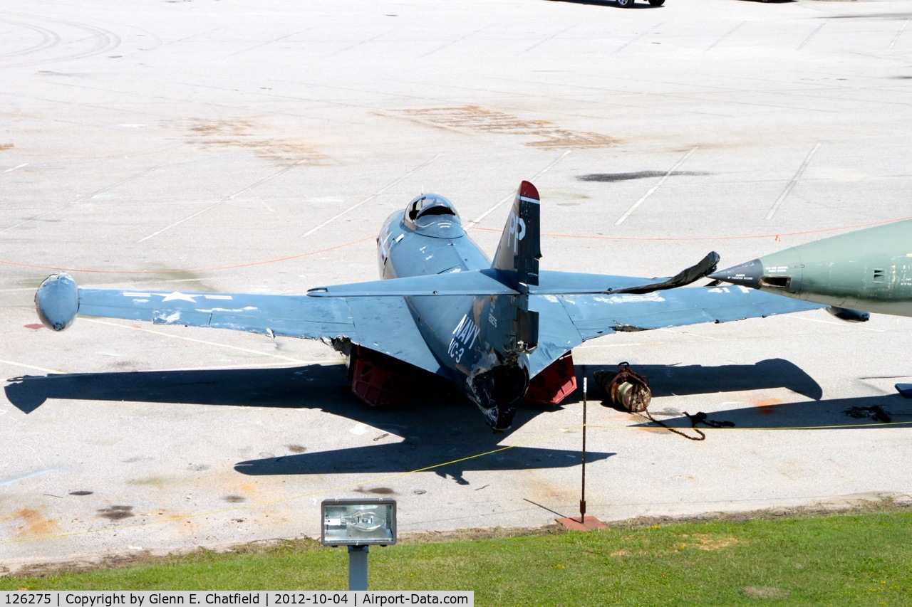 126275, 1950 Grumman F9F-5P Panther C/N Not found 126275, Battleship Alabama Memorial - Hurricane Katrina Damage