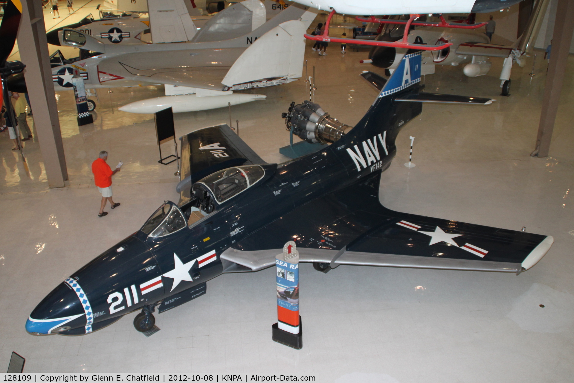 128109, 1952 Grumman F9F-6 Cougar C/N Not found 128109, Naval Aviation Museum