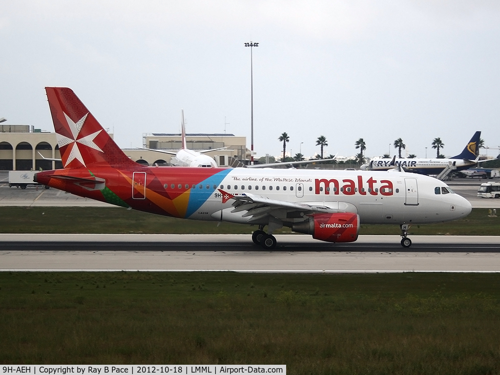 9H-AEH, 2004 Airbus A319-111 C/N 2122, First Airmalta A319 (reg 9H-AEH) arriving in Malta with new livery. Departed on first commercial flight to Frankfurt an hour later. (18.10.2012)
