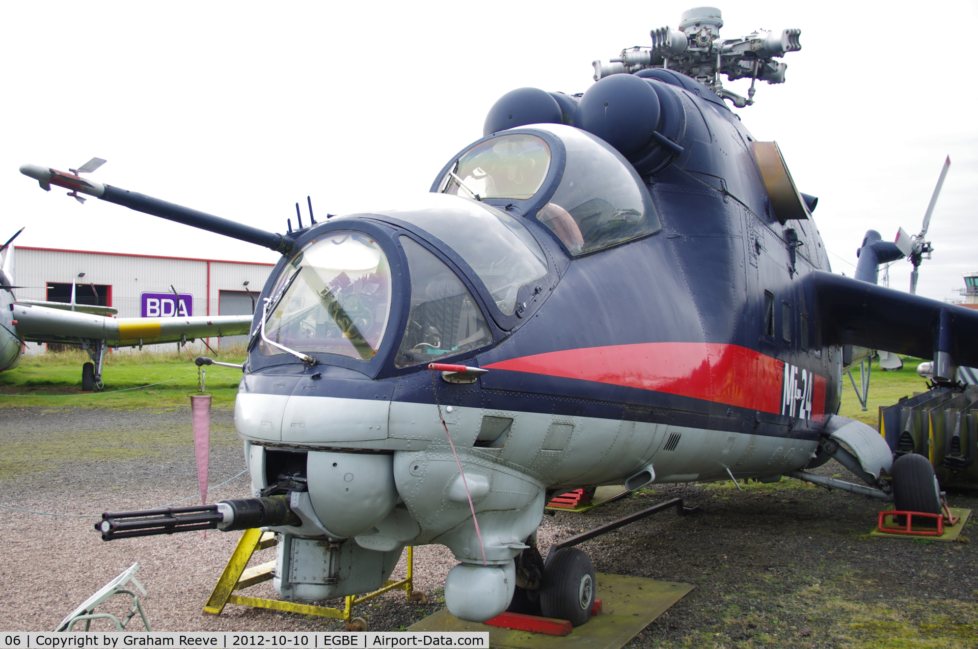 06, Mil Mi-24D Hind D C/N 353246405029, Preserved at the Midland Air Museum.
