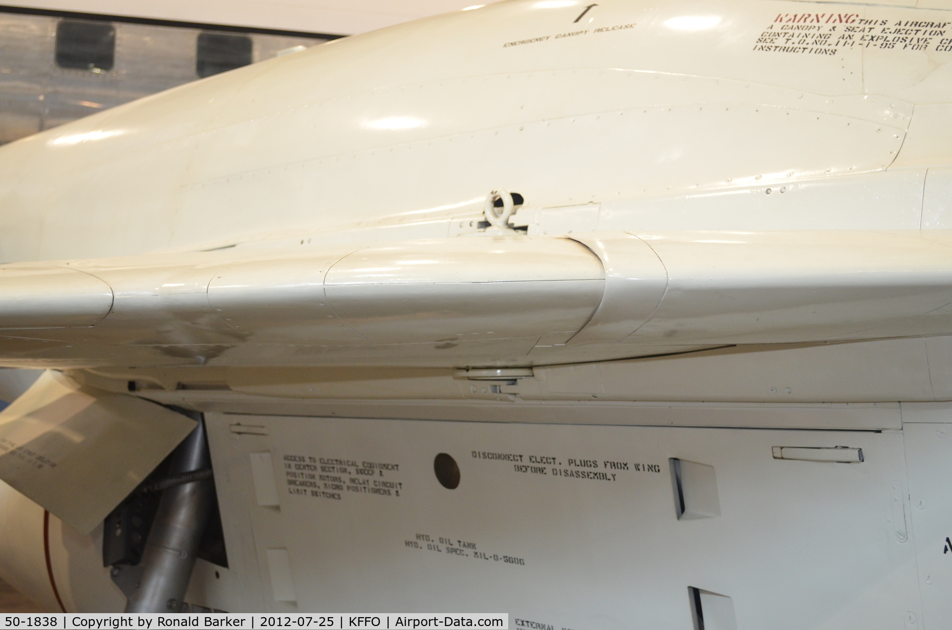 50-1838, 1950 Bell X-5 C/N Not found 50-1838, AF Museum  swing wing