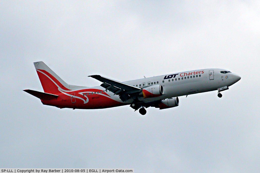 SP-LLL, 1993 Boeing 737-4Q8 C/N 25164, Boeing 737-4Q8 [25164] (Lot Charters) Heathrow~G 05/08/2010. On approach 27L to Heathrow.