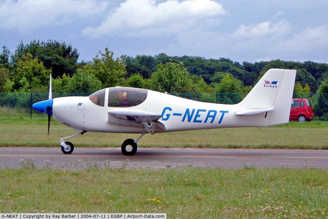 G-NEAT, 1996 Europa Tri-Gear C/N PFA 247-12642, Europa Avn Europa XS [PFA 247-12642] Kemble~G 11/07/2004. Taxiing for departure.