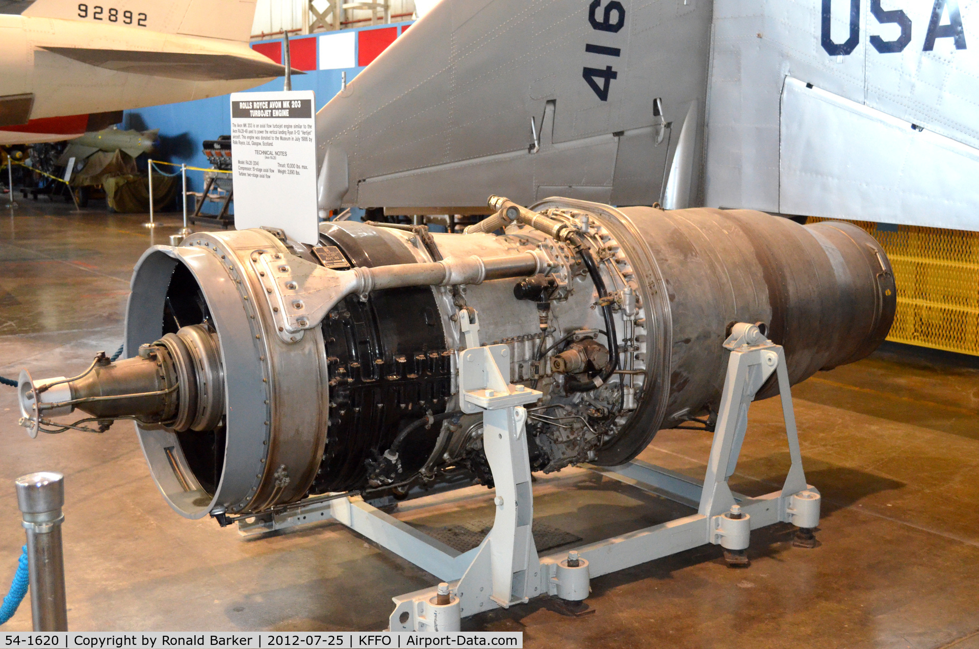 54-1620, 1954 Ryan X-13-RY Vertijet C/N Not found 54-1620, AF Museum  engine for X-13