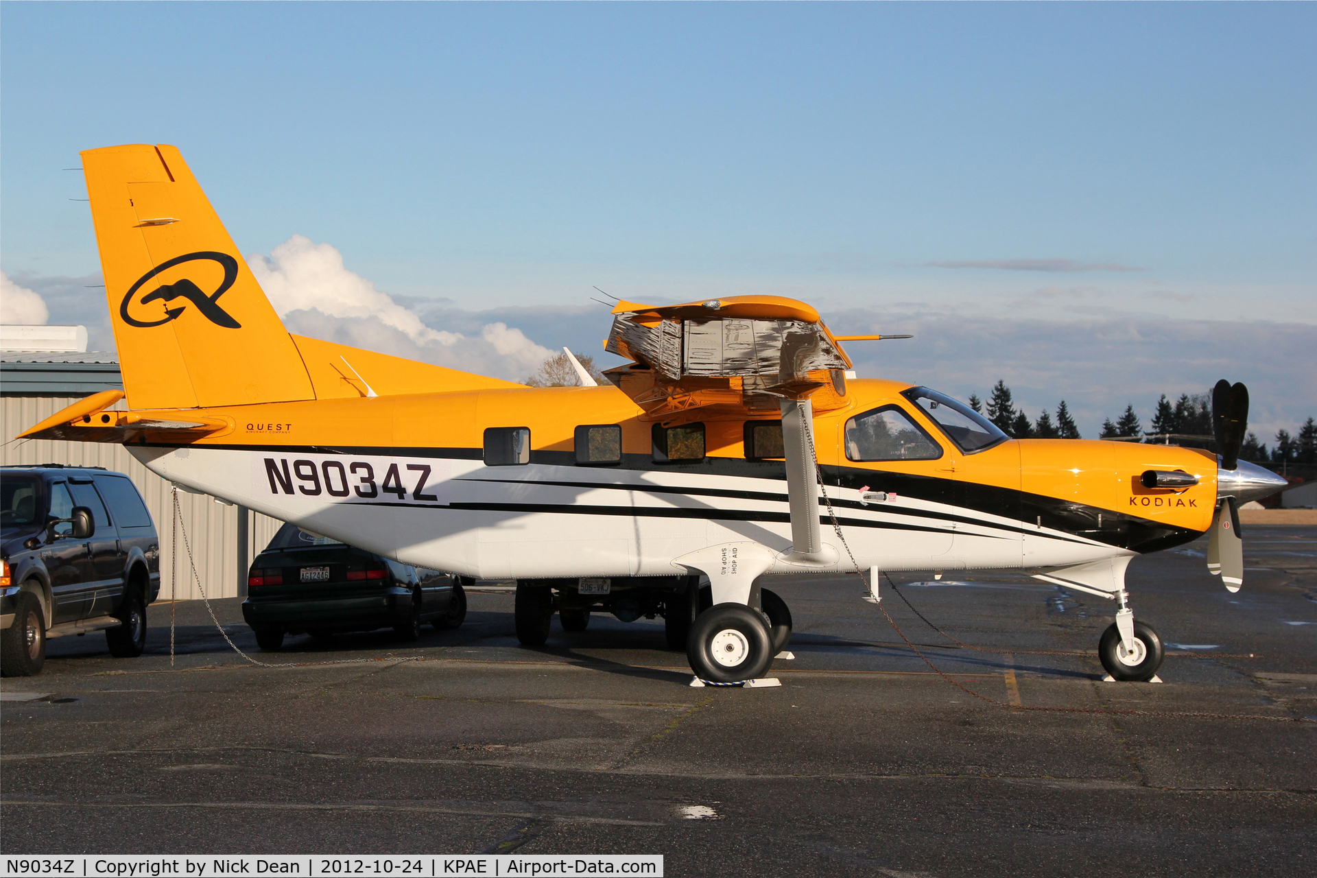 N9034Z, 2012 Quest Kodiak 100 C/N 100-0080, KPAE/PAE Another new and freshly painted Kodiak at Sunquest Air Specialties and carrying N80KQ under the temp sticker reg.