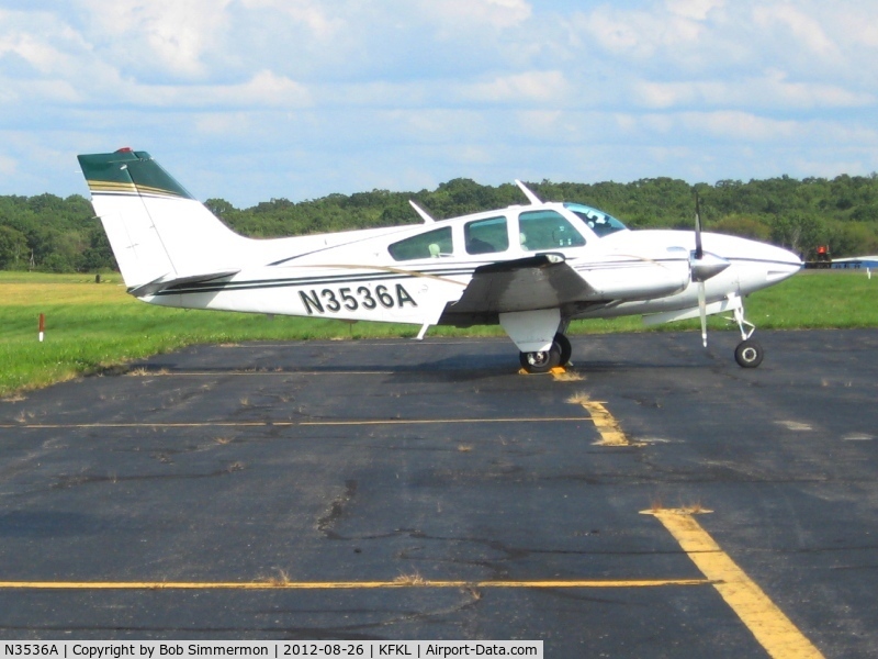 N3536A, 1970 Beech E-55 Baron C/N TE-775, On the ramp at Franklin, PA
