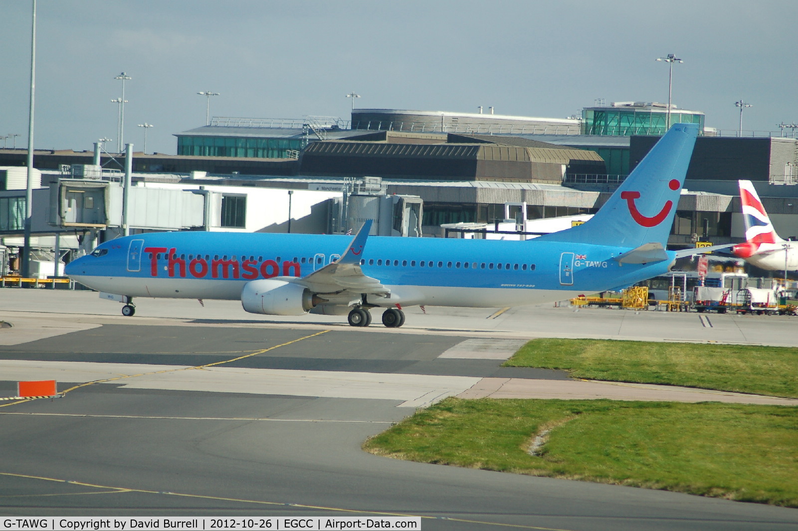 G-TAWG, 2012 Boeing 737-8K5 C/N 37266, Thomson Boeing 737-8K5 Taxiing at Manchester Airport.