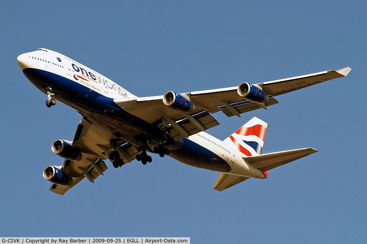G-CIVK, 1997 Boeing 747-436 C/N 25818, Boing 747-436 [25818] (British Airways) Home~G 25/09/2009. Wears 