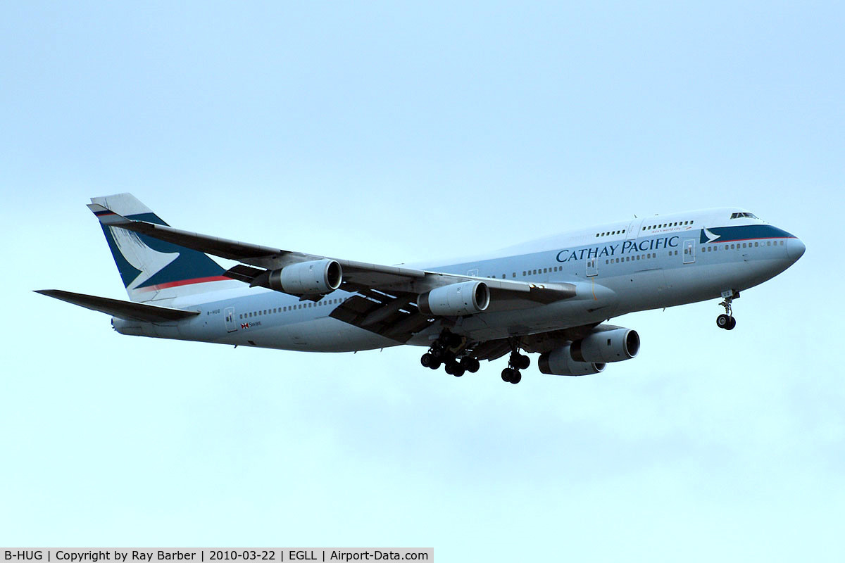 B-HUG, 1993 Boeing 747-467 C/N 25870, Boeing 747-467 [25870] (Cathay Pacific) Home~G 22/03/2010
