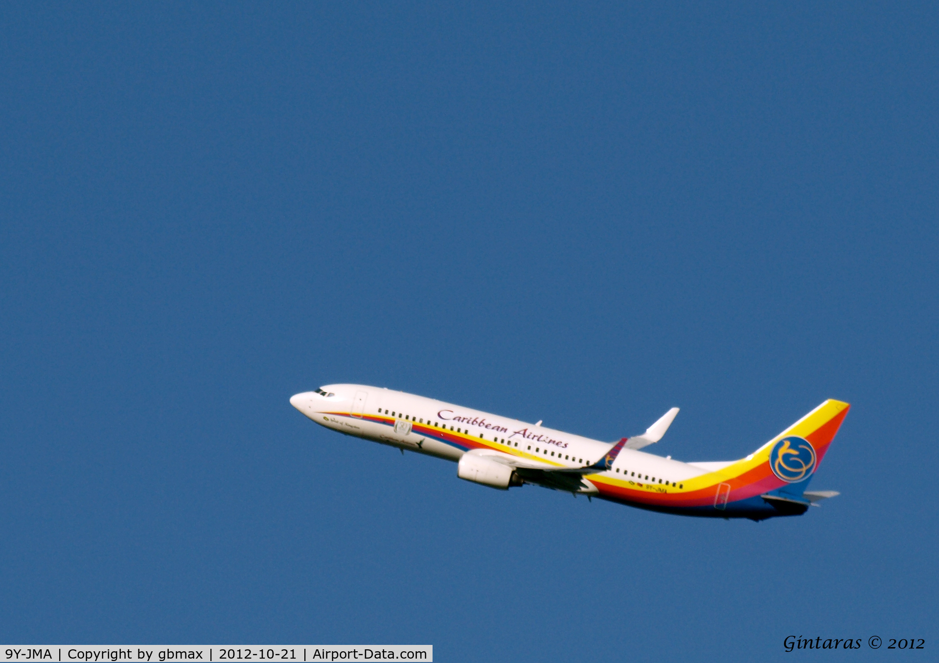 9Y-JMA, 2002 Boeing 737-8Q8 C/N 30645, After take-off from JFK