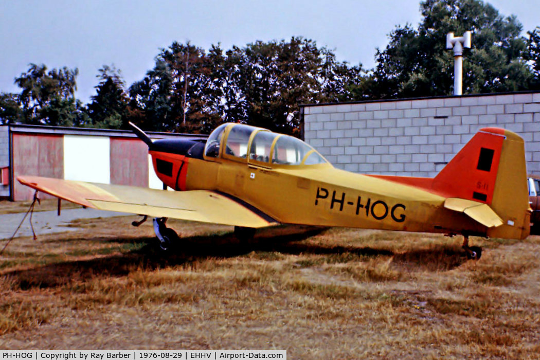 PH-HOG, 1951 Fokker S.11-1 Instructor C/N 6275, Fokker S-11-1 Instructor [6275] Hilversum~PH 29/08/1976. Image taken from a slide. Shown here with military serial painted out.