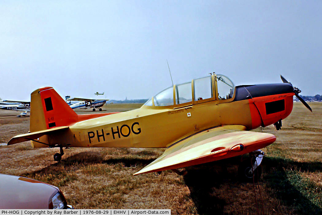 PH-HOG, 1951 Fokker S.11-1 Instructor C/N 6275, Fokker S-11-1 Instructor [6275] Hilversum~PH 29/08/1976. Image taken from a slide. Shown here with military serial painted out.