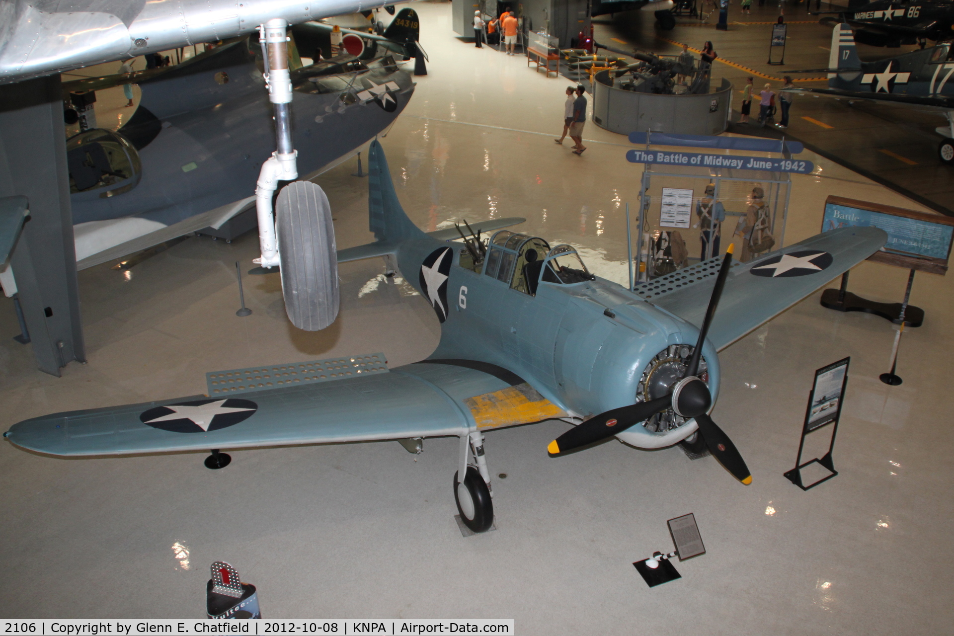2106, Douglas SBD-2 Dauntless C/N 632, Naval Aviation Museum. Battle of Midway veteran