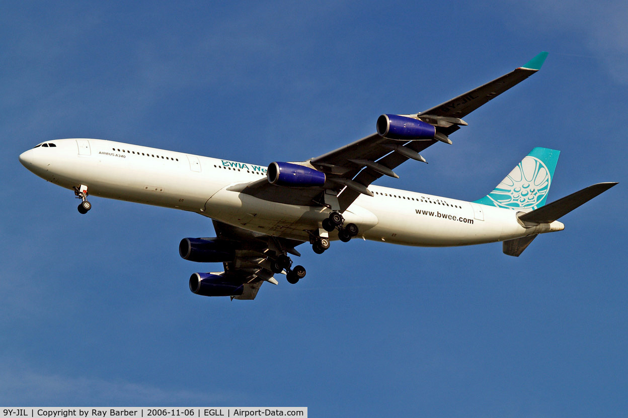 9Y-JIL, 1993 Airbus A340-311 C/N 016, Airbus A340-313 [016] (BWIA West Indies Airways) Heathrow~G 06/11/2006