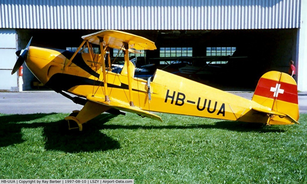HB-UUA, 1936 Bucker Bu-131APM Jungmann C/N 08, Bucker APM.131-150 Jungmann [8] Porrentruy~HB 10/08/1997