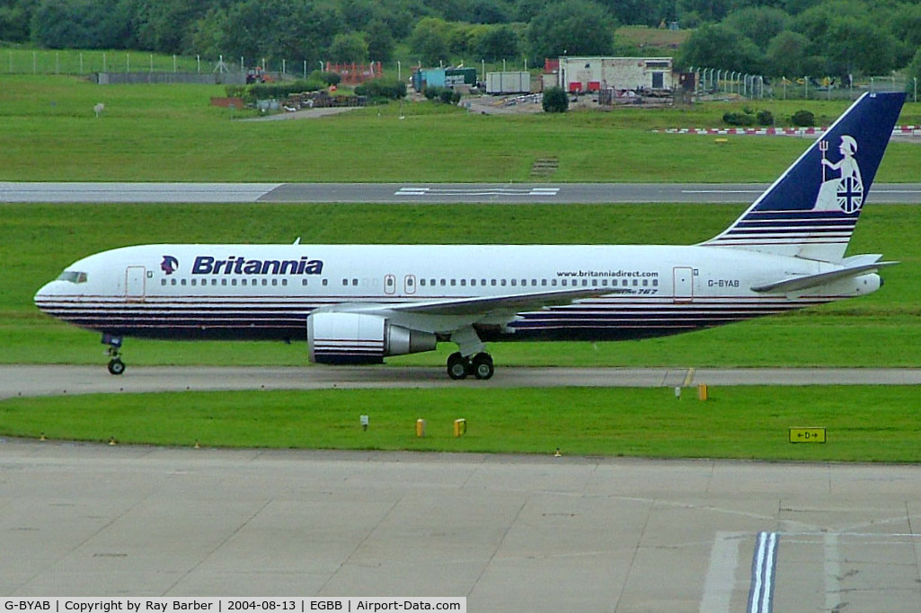 G-BYAB, 1991 Boeing 767-204/ER C/N 25139, Boeing 767-204ER [25139] (Britannia) Birmingham~G 13/08/2004