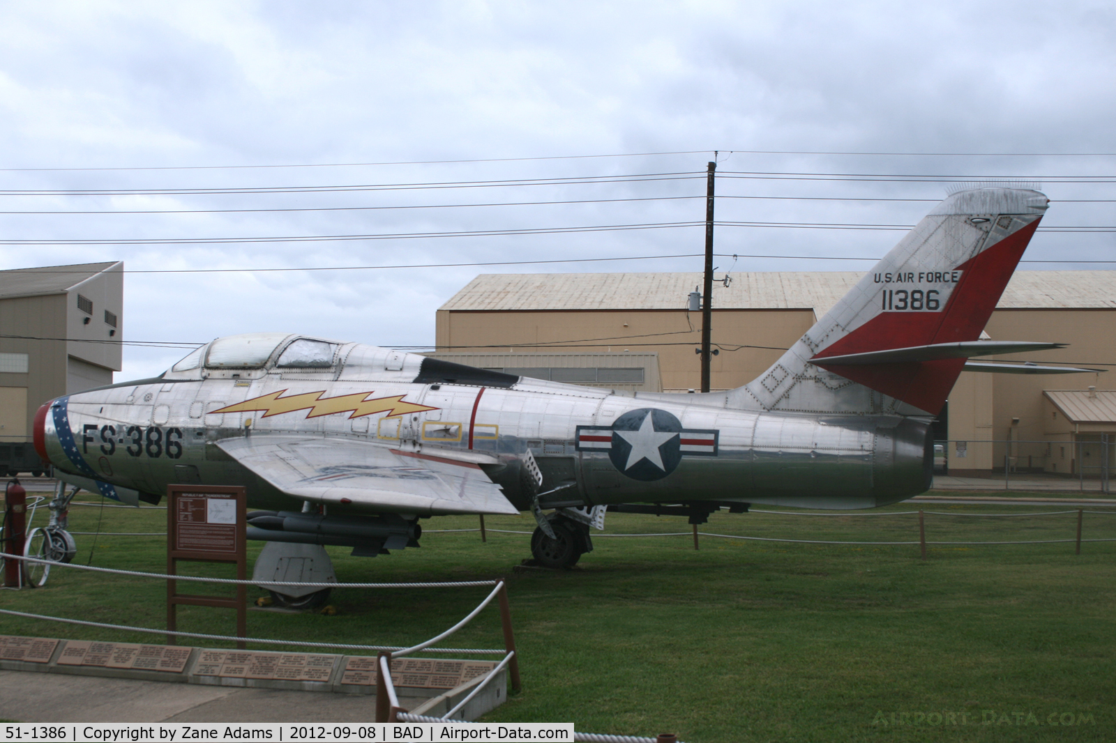 51-1386, 1951 Republic F-84F-15-RE Thunderstreak C/N Not found 51-1386, On display at the 8th Air Force Museum - Barksdale AFB, Shreveport, LA