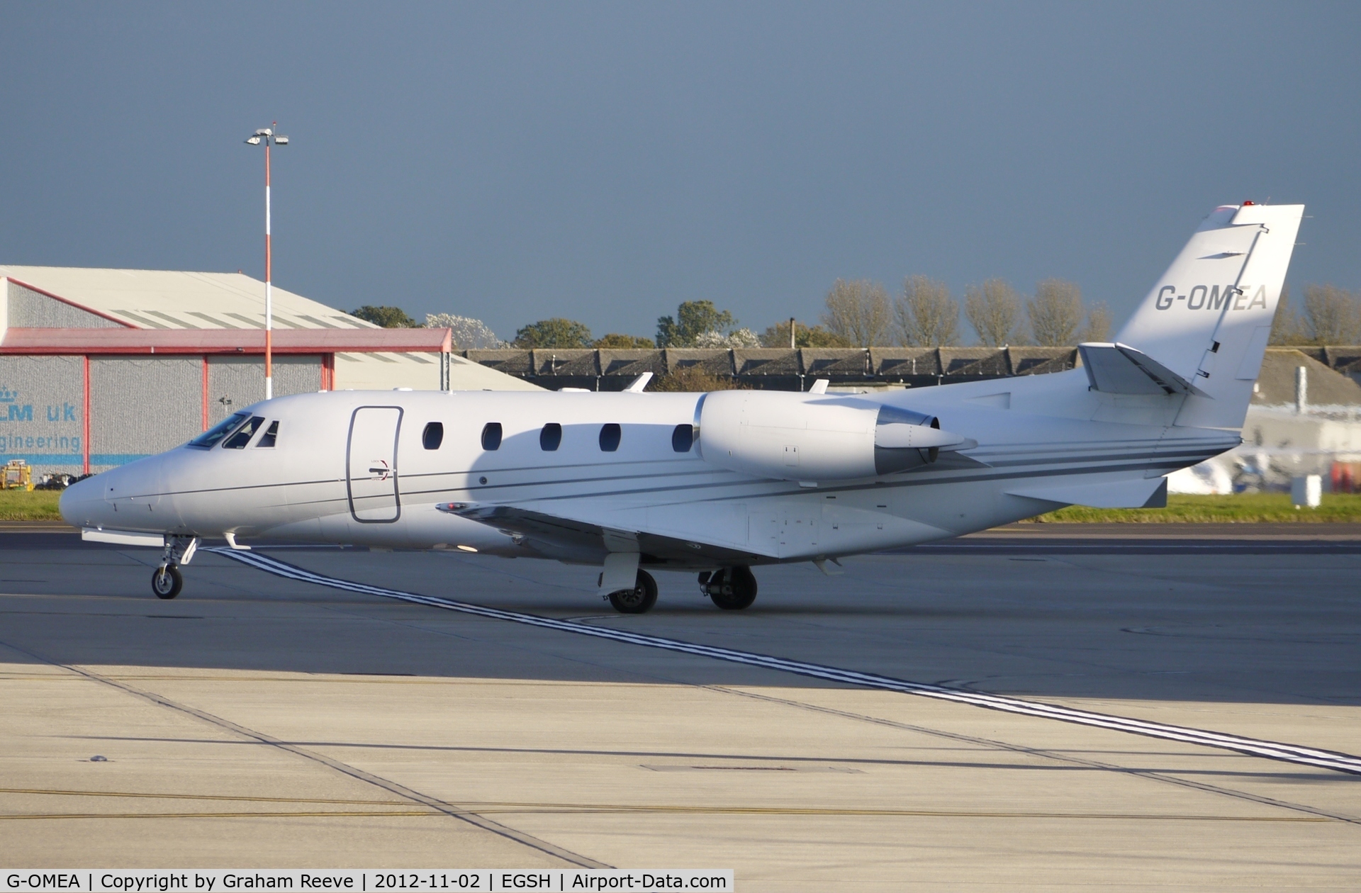 G-OMEA, 2006 Cessna 560XL Citation XLS C/N 560-5610, About to depart.