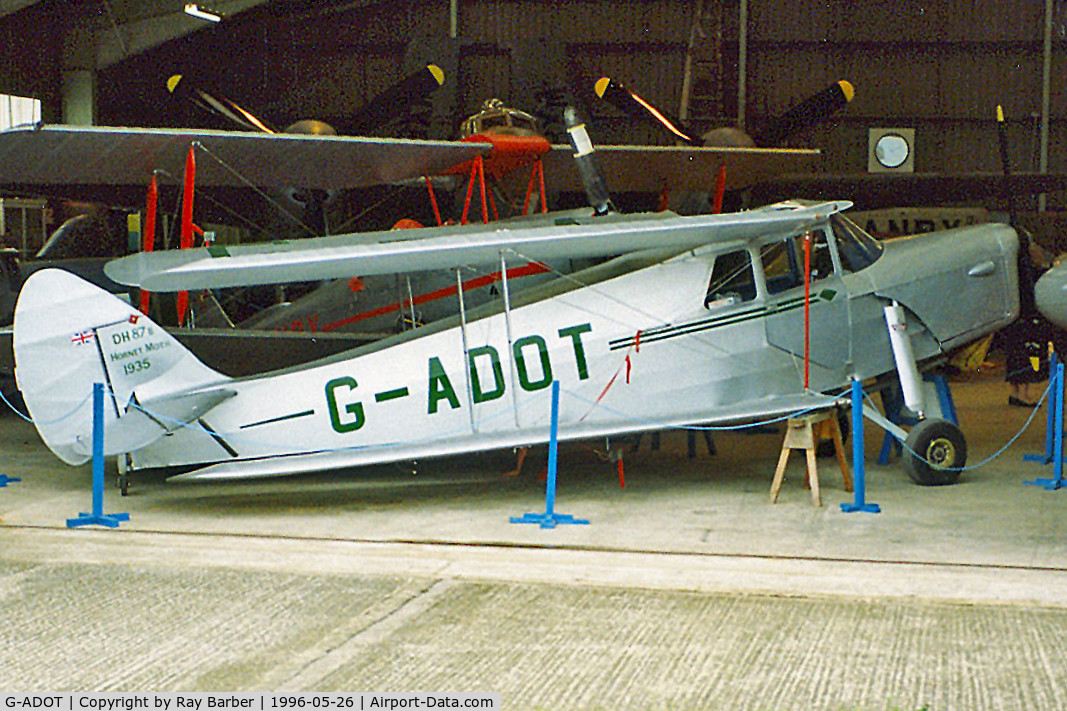 G-ADOT, De Havilland DH.87B Hornet Moth C/N 8027, De Havilland DH.87B Hornet Moth [8027] London Colney, Herts~G 26/05/1996